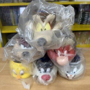 Vintage Looney Toons 3D Mugs 1992 Plastic Characters Set Of 6 Unopened Selaed